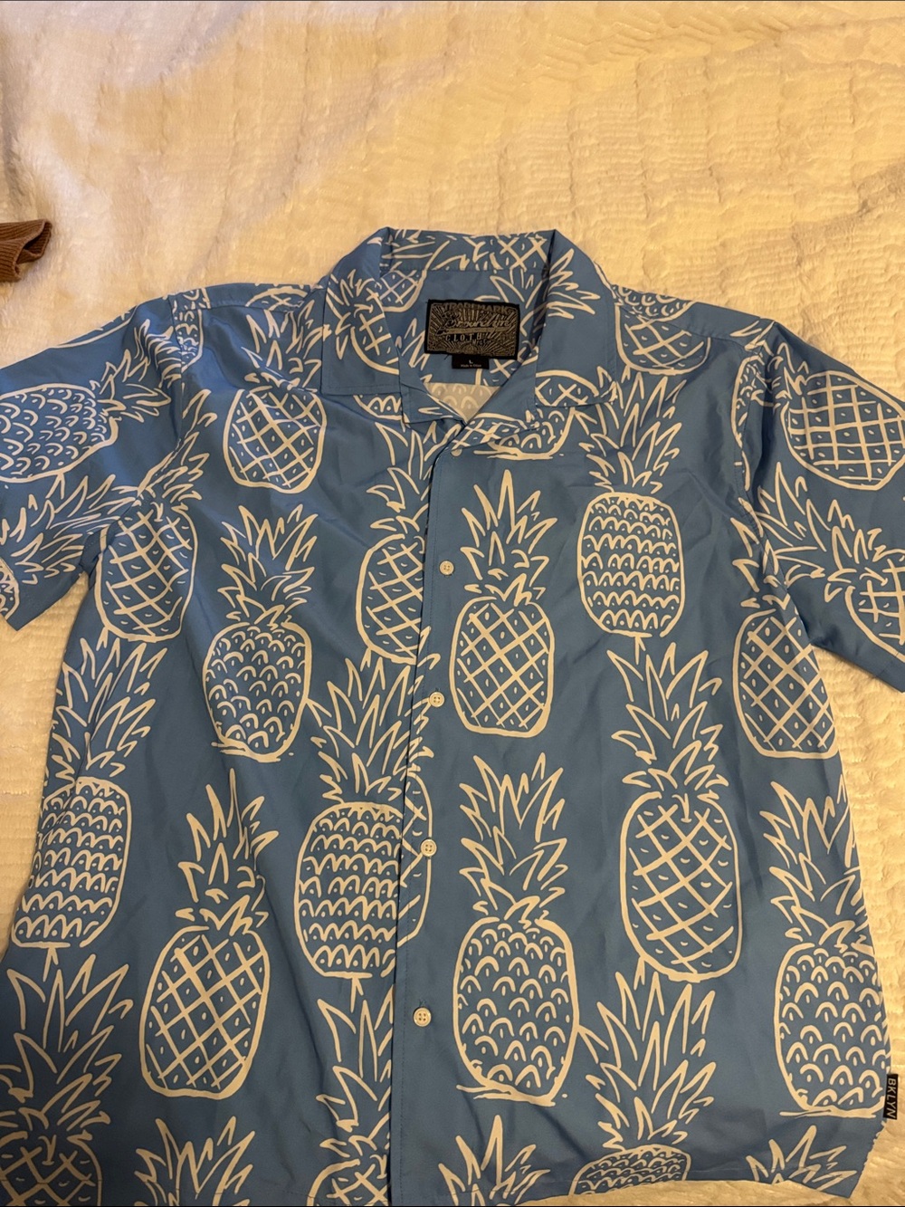 Brooklyn Cloth Blue and White Pineapple Button-Down Shirt